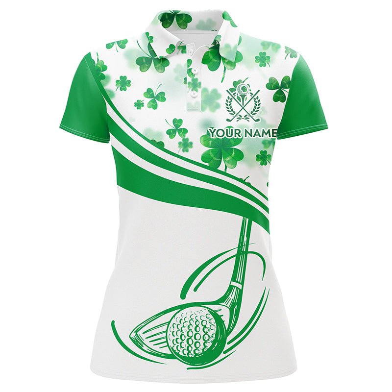 Grüne Kleeblatt St. Patrick's Day Golf Polo Shirt - Personalisierte Golfshirts für Damen - Golfgeschenke L1300 - Climcat