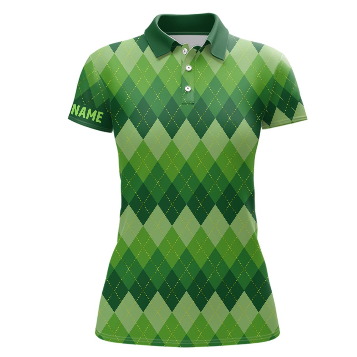 Grünes Argyle-Muster Damen Golf Polo Shirt - Maßgeschneiderte Patrick Golf Shirts für Damen - Golfgeschenke L1416 - Climcat