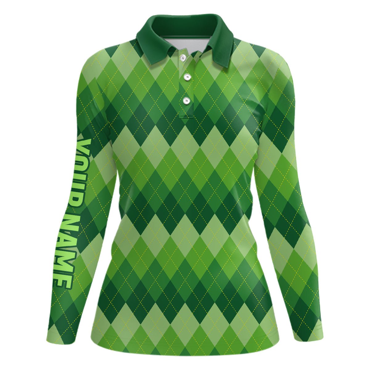 Grünes Argyle-Muster Damen Golf Polo Shirt - Maßgeschneiderte Patrick Golf Shirts für Damen - Golfgeschenke L1416 - Climcat