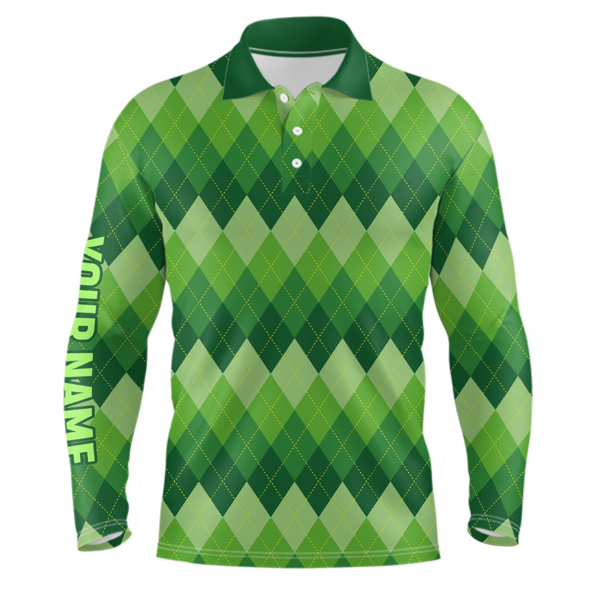 Grünes Argyle-Muster Herren Golf Polo Shirt Maßgeschneiderte Patrick Golf Shirts Für Männer Golfgeschenke L1416 - Climcat