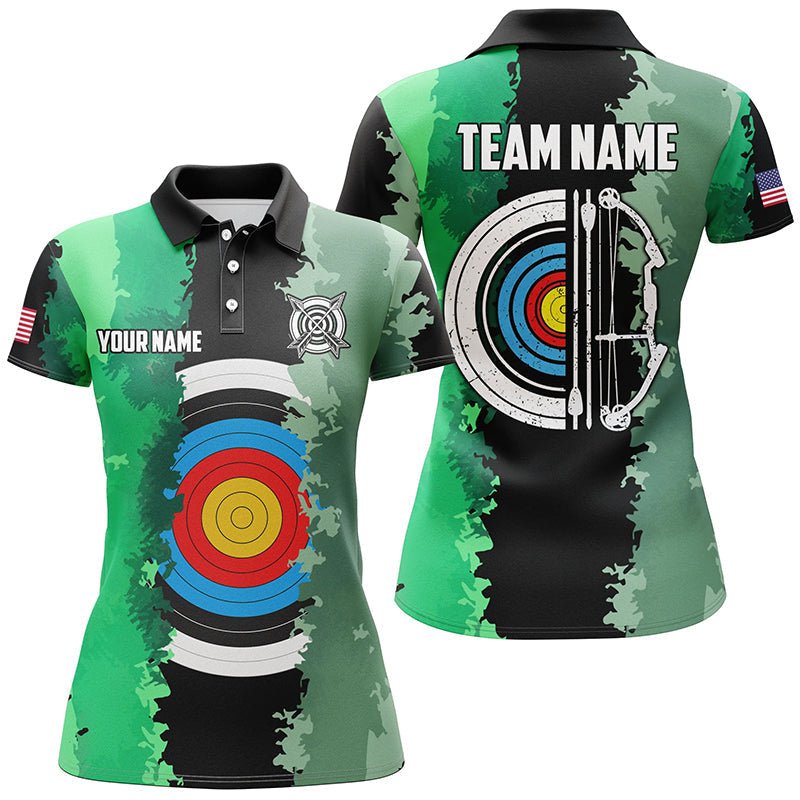 Grünes Bogenschießen Polo Shirt / Trikot - Personalisiert für Teams & Vereine - Herren & Damen - T1424 - Climcat