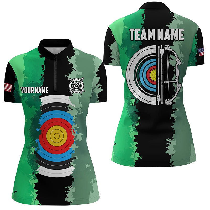 Grünes Bogenschießen Polo Shirt / Trikot - Personalisiert für Teams & Vereine - Herren & Damen - T1424 - Climcat