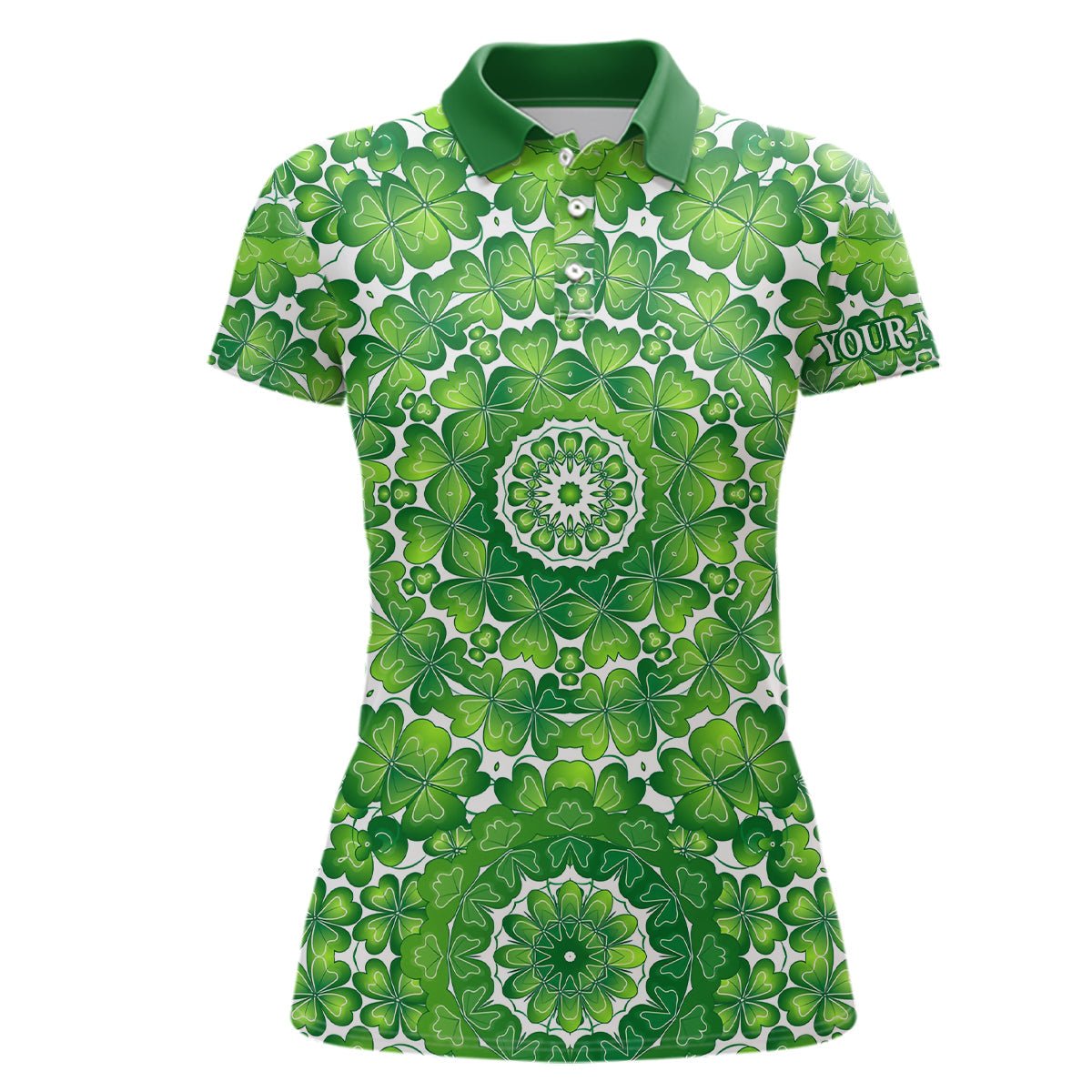 Grünes Kleeblatt Kreis St. Patrick's Day Golf Polo Shirt Maßgeschneiderte Golfshirts Für Damen Golfgeschenke L1263 - Climcat