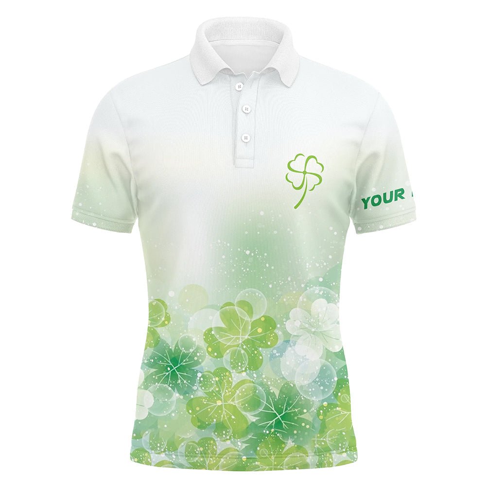 Grünes Kleeblatt-Silhouette Twinkle Patrick's Day Herren Golf Polos Maßgeschneiderte Golfhemden für Herren Golfgeschenke L1331 - Climcat