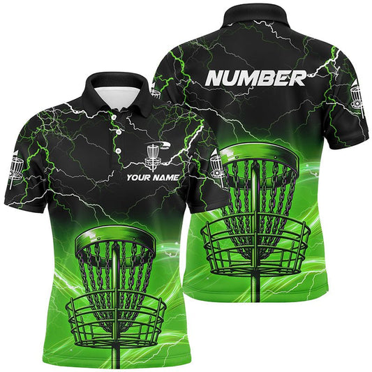 Grünes Licht Blitz Donner Disc Golf Korb Herren Polo Shirts Maßgeschneiderte Disc Golf Oberteile für Herren N7414 - Climcat