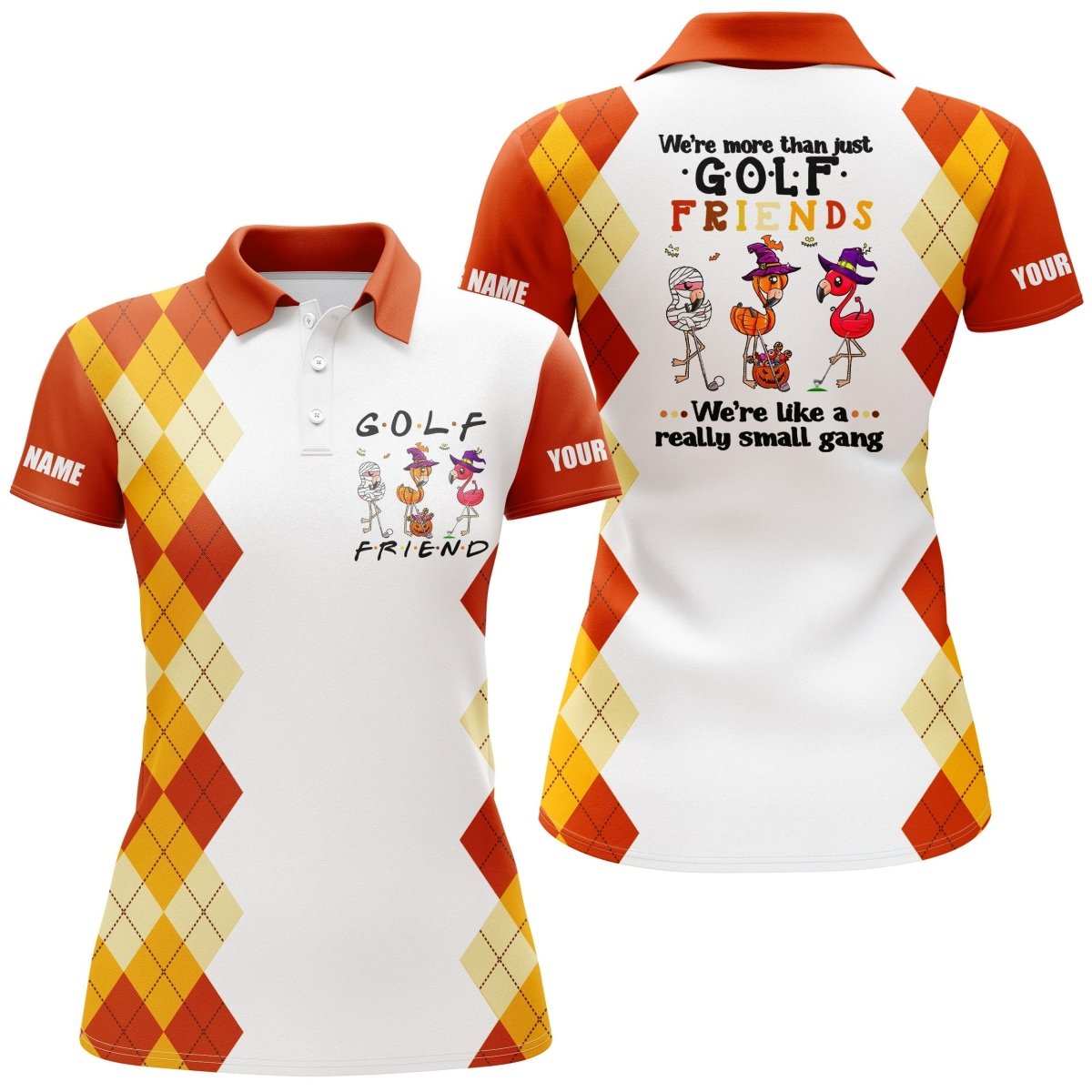 Halloween Flamingo Golfshirt individuell - Wir sind mehr als nur Golf-Freunde, wir sind wie eine wirklich kleine Gang N3840 - Climcat