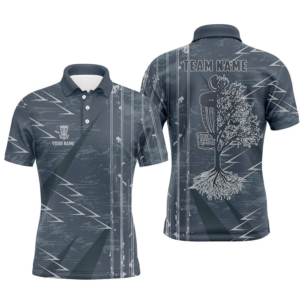 Herren Disc Golf Polo-Shirt, individuell gestaltet, blau, Vintage-Team Disc Golf Trikot, Disc Golf Korb Outfit für Männer N6176 - Climcat