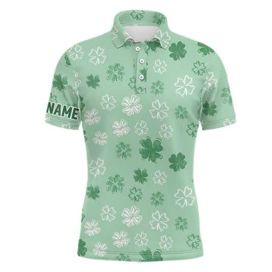 Herren Golf Polo Shirt Grün Kleeblatt St. Patrick's Day Maßgeschneiderte Golfhemden Für Männer Beste Golfgeschenke L1256 - Climcat