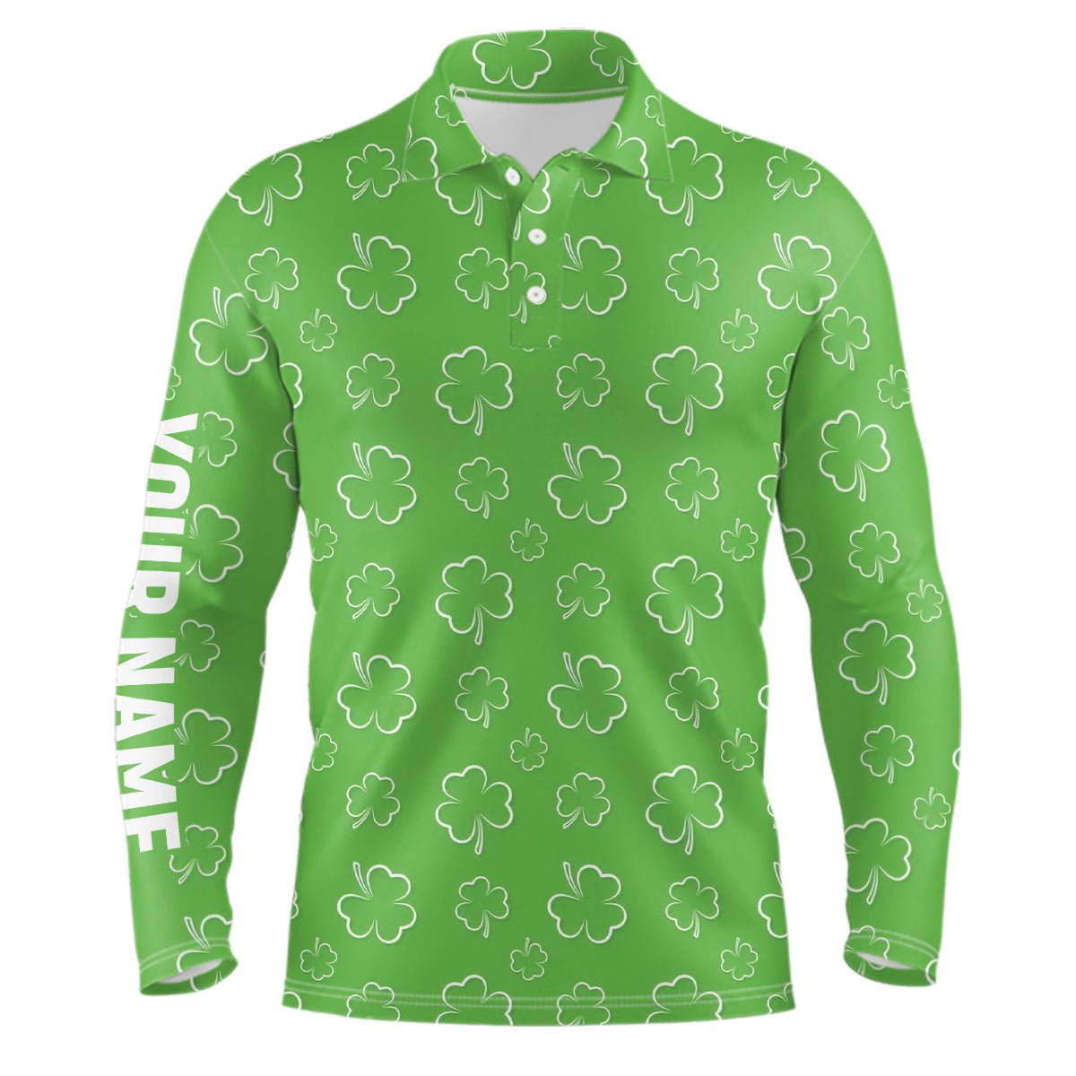 Herren Golf Polo Shirt Grün Kleeblatt St. Patrick's Day Maßgeschneiderte Golfshirts Für Herren Golf-Geschenke LDT1257 L1257 - Climcat