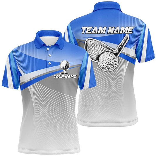 Herren Golf Polo-Shirt, individuelle blaue Sport Golfbekleidung für Männer, einzigartige Golfgeschenke N7521 - Climcat