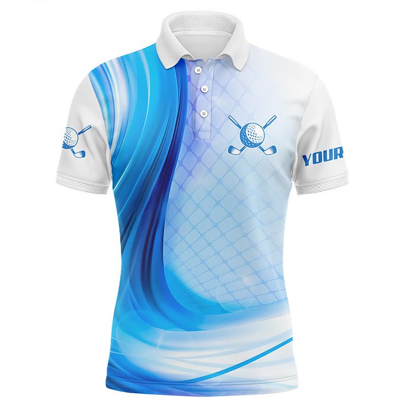 Herren Golf Polo Shirt mit Blaulicht-Glanz Personalisiertes Golfshirt mit Namen Golfgeschenke für Männer L1324 - Climcat