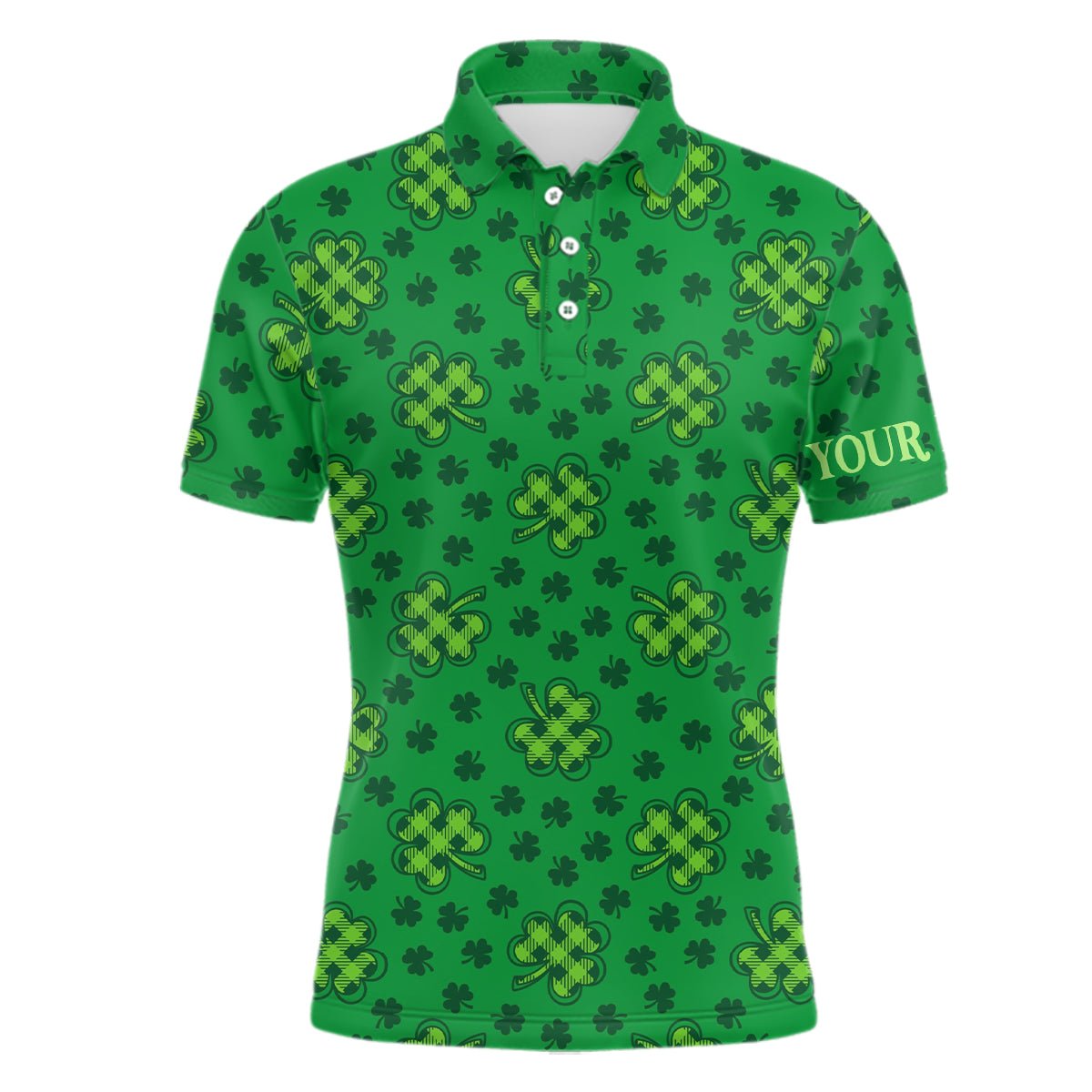 Herren Golf Polo Shirt mit Kleeblattmuster für St. Patrick's Day - Individuelle Golf Shirts für Männer - Golfgeschenke - LDT1261 L1261 - Climcat