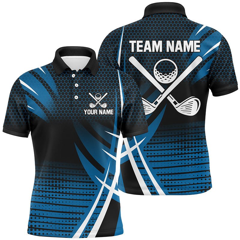 Herren Golf Polo Shirt | Personalisierte coole Golfhemden, Golfgeschenke für das Team | Blau N7486 - Climcat