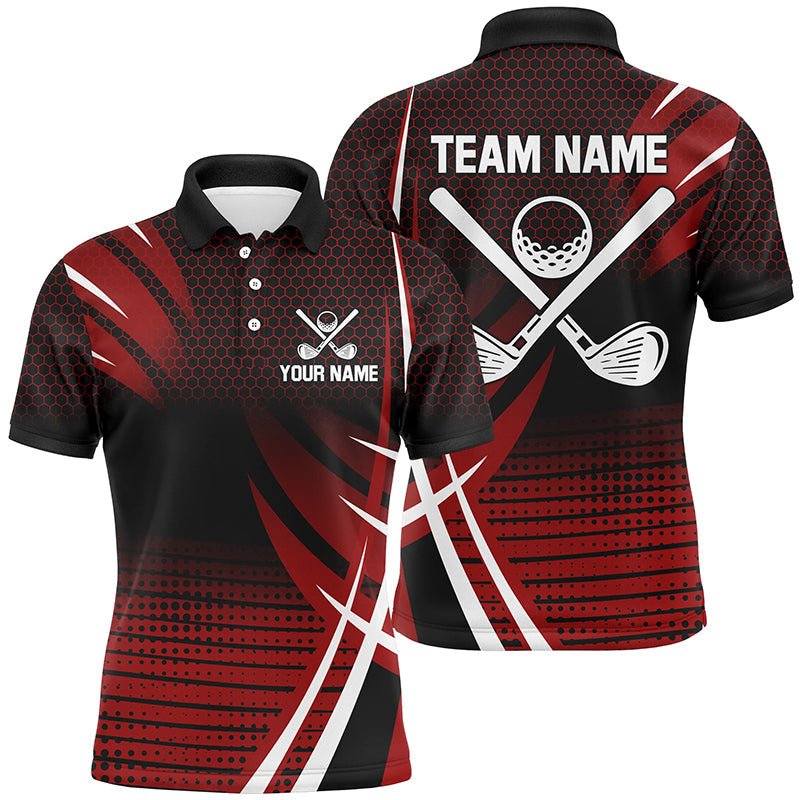 Herren Golf Polo Shirt | Personalisiertes Golfshirt | Coole Golfshirts | Golf-Geschenke für das Team | Rot N7157 - Climcat