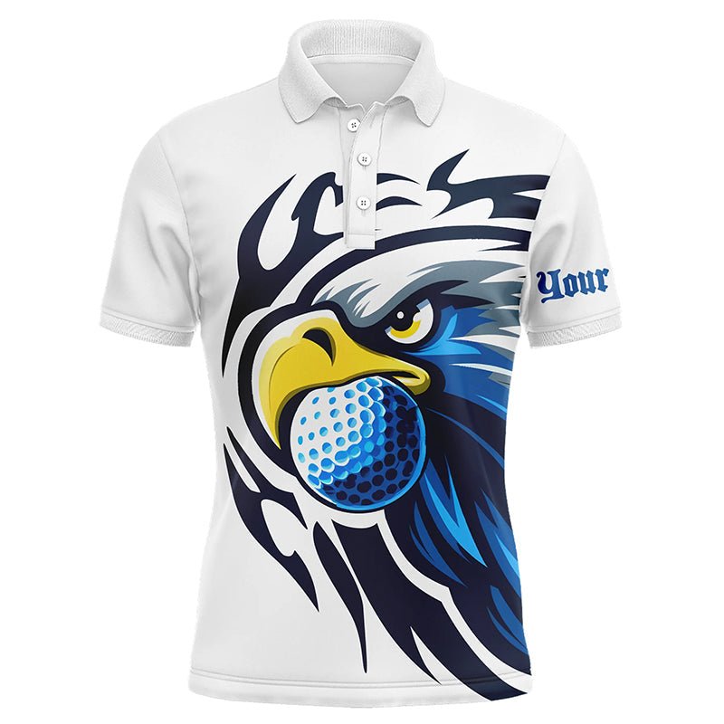 Herren Golf Polo Shirts in Blau mit individuellem Design, Golfball und weißen Golfoberteilen, Team Golfbekleidung für Herren N7286 - Climcat