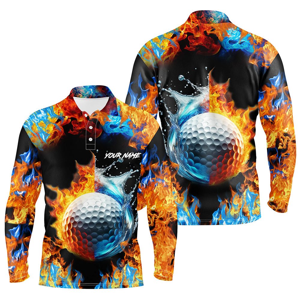 Herren Golf Polo Shirts mit individuellem Design - Wasser- und feuerfester Golfball - Golfbekleidung für Herren N7288 - Climcat