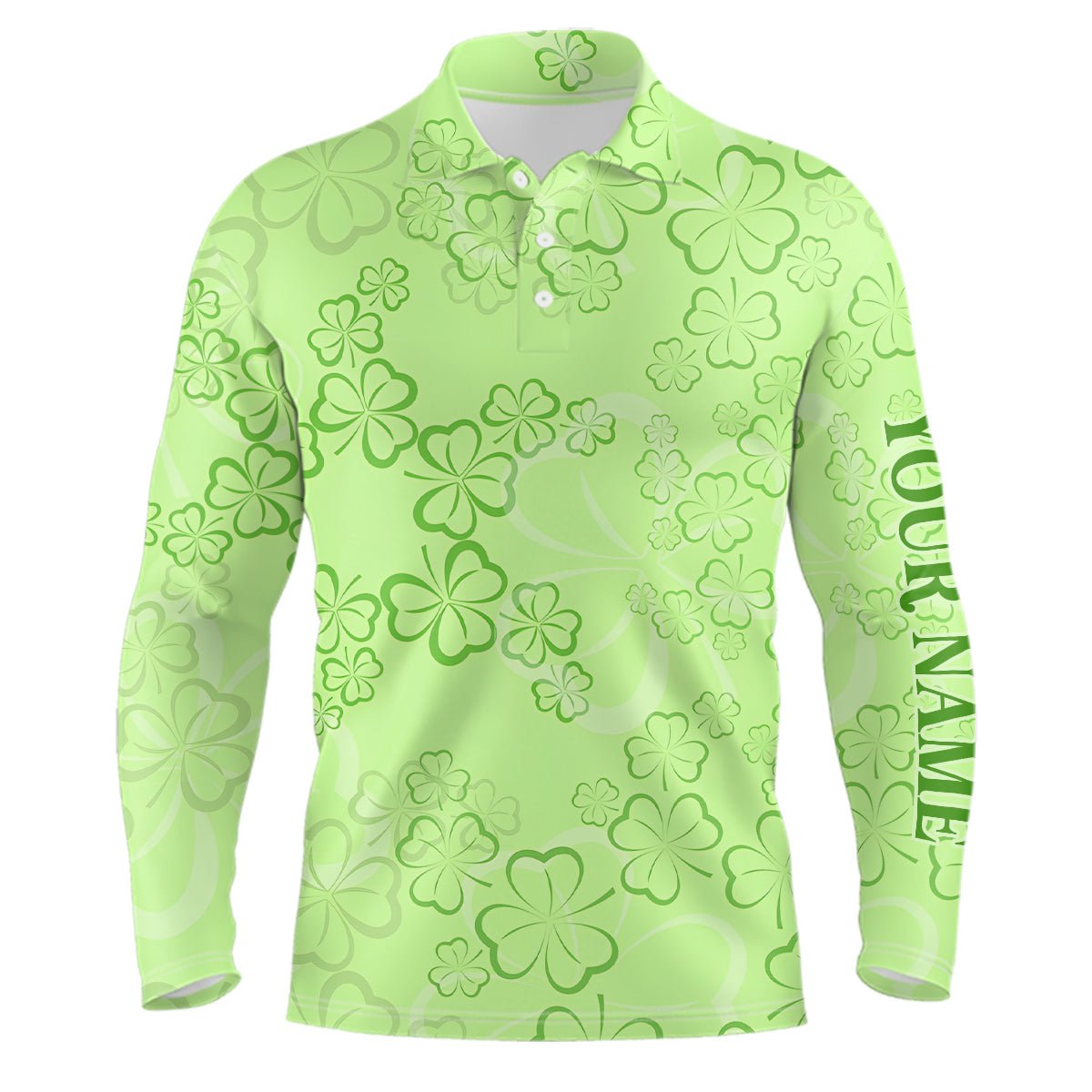 Herren Golft-Poloshirts mit Kleeblattmuster - Maßgeschneiderte Golft-Shirts für Männer - Golfgeschenke - St. Patrick's Day L1260 - Climcat