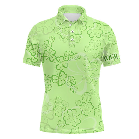 Herren Golft-Poloshirts mit Kleeblattmuster - Maßgeschneiderte Golft-Shirts für Männer - Golfgeschenke - St. Patrick's Day L1260 - Climcat