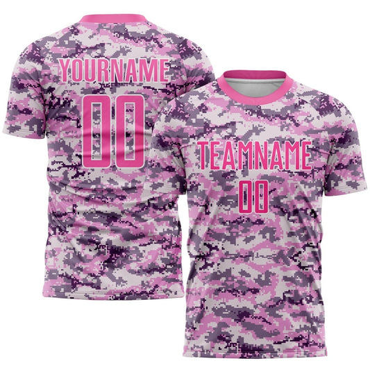 Individualisierte Camo Pink - Weiße Sublimations - Trikot "Ehrung an den Dienst" für Fußball J801 - Climcat