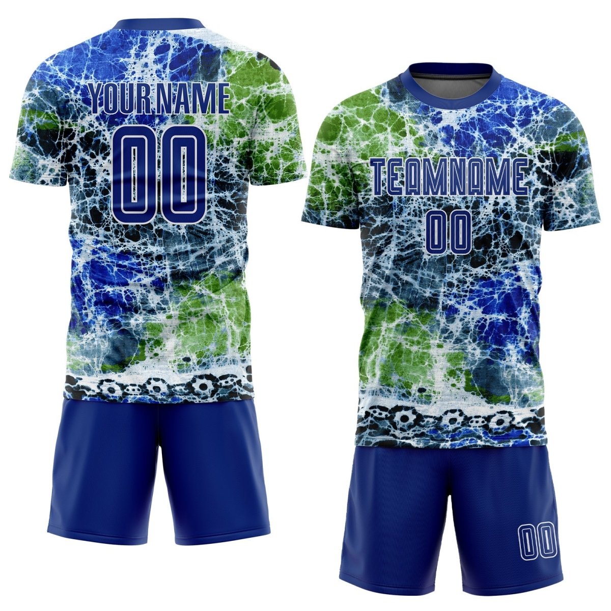 Individuelles Batik - Muster Royal - Weiß Sublimations Fußballtrikot G397 - Climcat