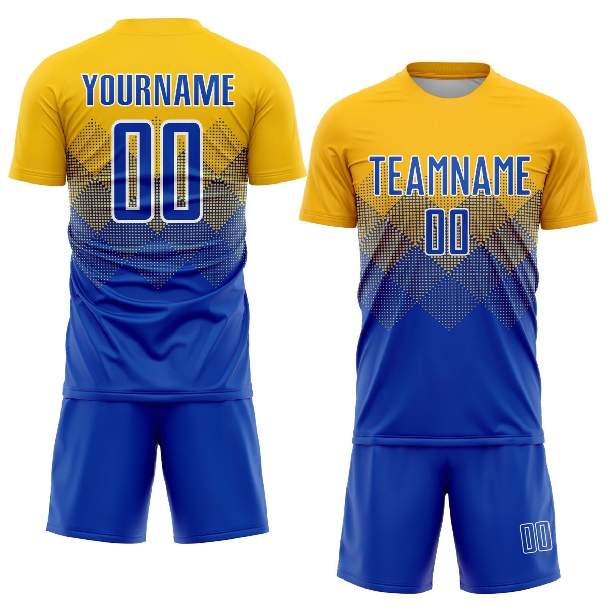 Individuelles Gold - Weiß Sublimations - Trikot für Fußballmannschaften Y404 - Climcat