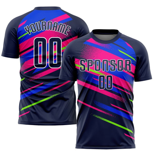 Individuelles Navy Royal - Pink Sublimations - Fußballtrikot P245 - Climcat
