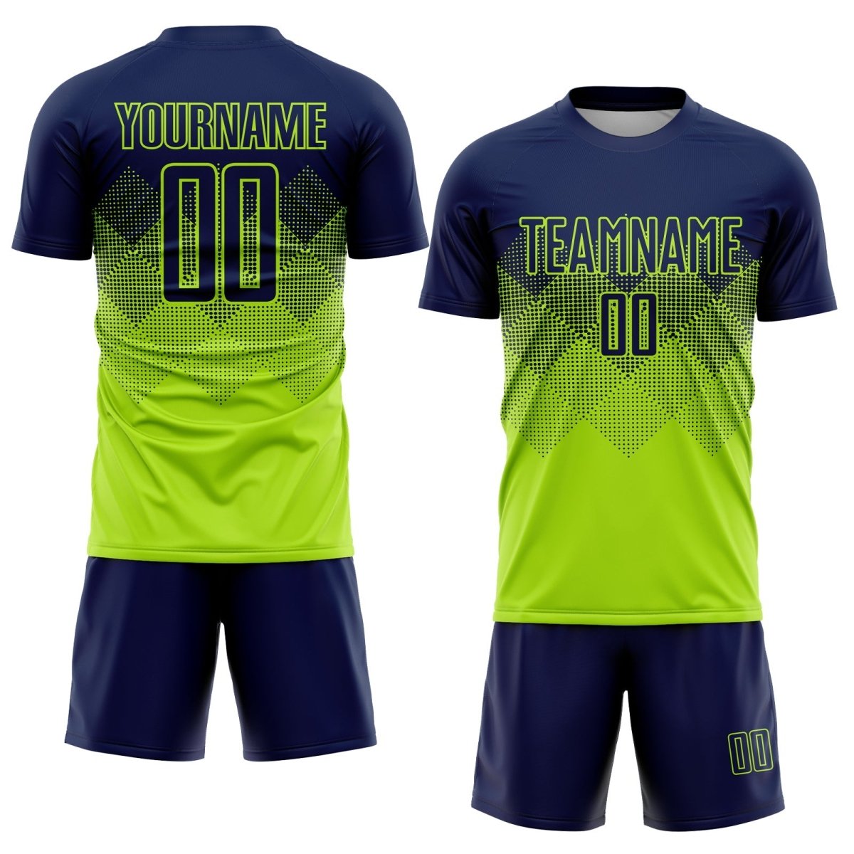 Individuelles Neon - Grün Navy Sublimations - Fußballtrikot G786 - Climcat