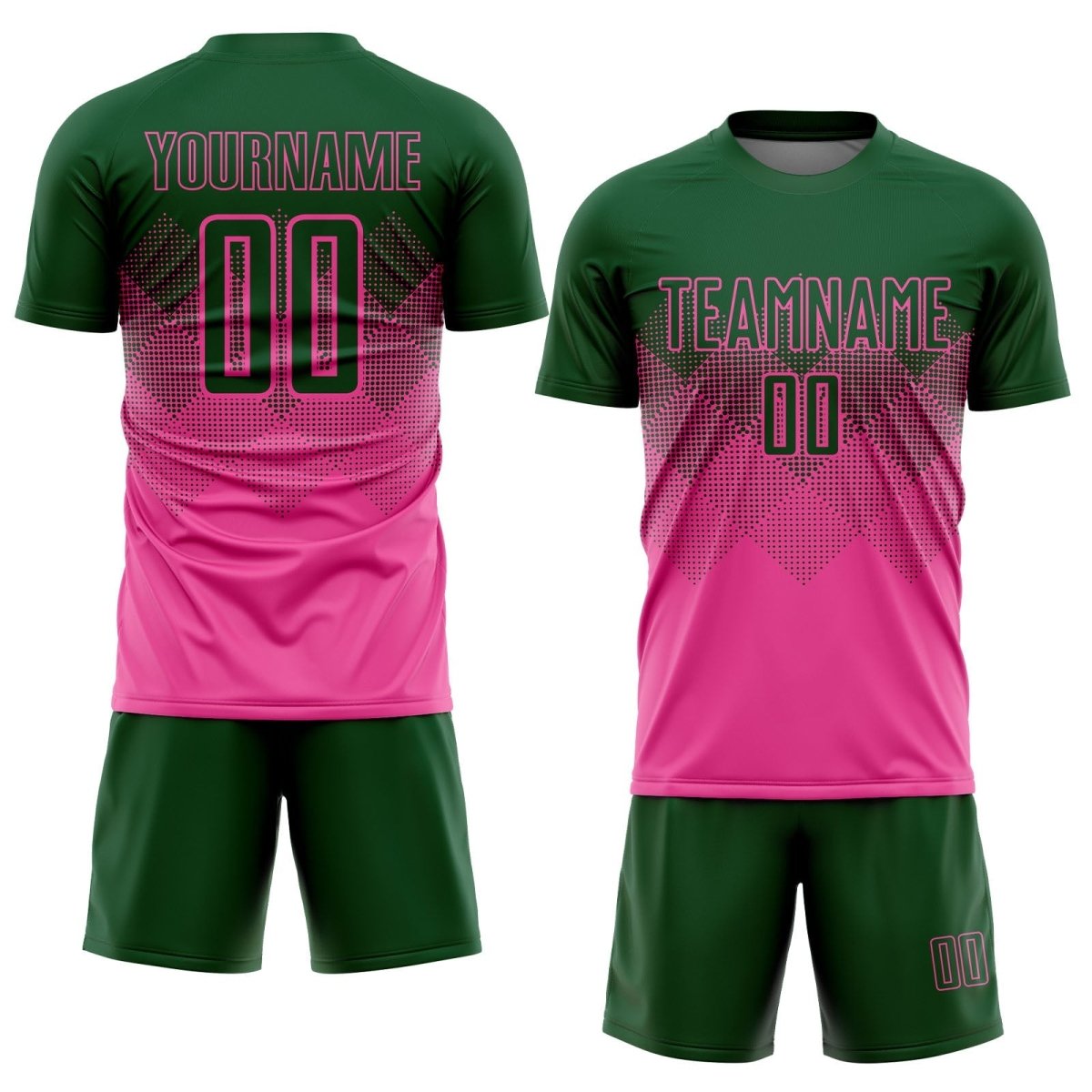 Individuelles Pink - Grün Sublimations - Fußballtrikot Q861 - Climcat