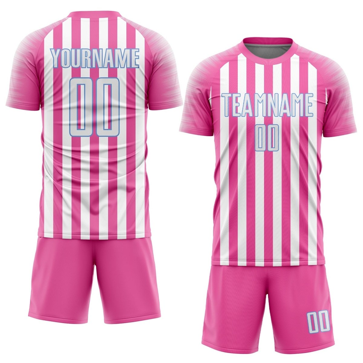 Individuelles Pink - Weiß - Hellblau Sublimations - Fußballtrikot F588 - Climcat