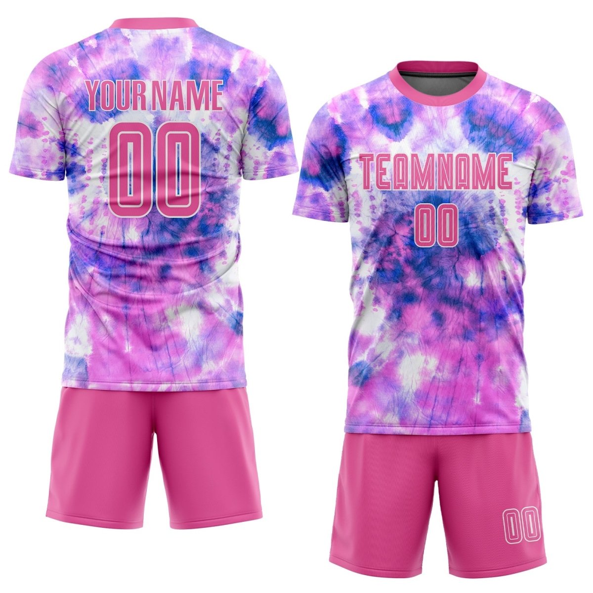 Individuelles Pink - Weiße Sublimationsfußballtrikot mit Batikdesign C251 - Climcat