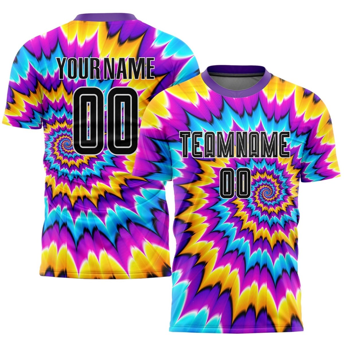 Individuelles Schwarz - Weiß Tie - Dye Sublimations - Trikot für Fußballmannschaften O633 - Climcat