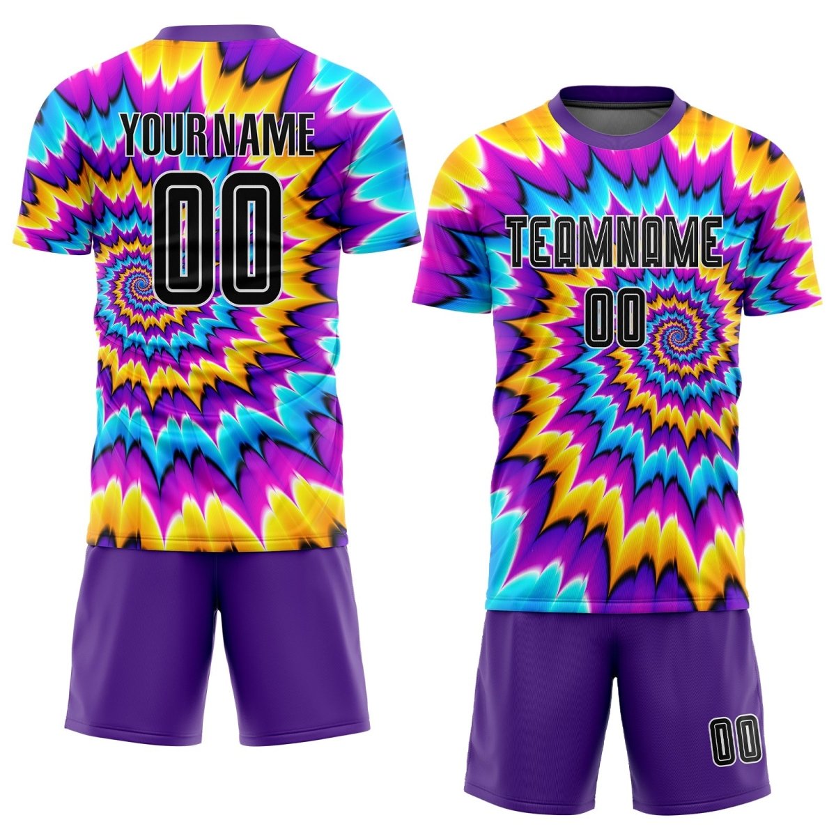 Individuelles Schwarz - Weiß Tie - Dye Sublimations - Trikot für Fußballmannschaften O633 - Climcat