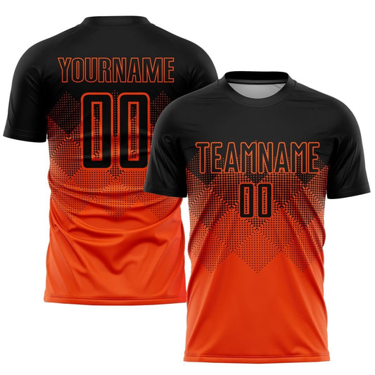 Individuelles Sublimations - Fußballtrikot in Orange und Schwarz H538 - Climcat