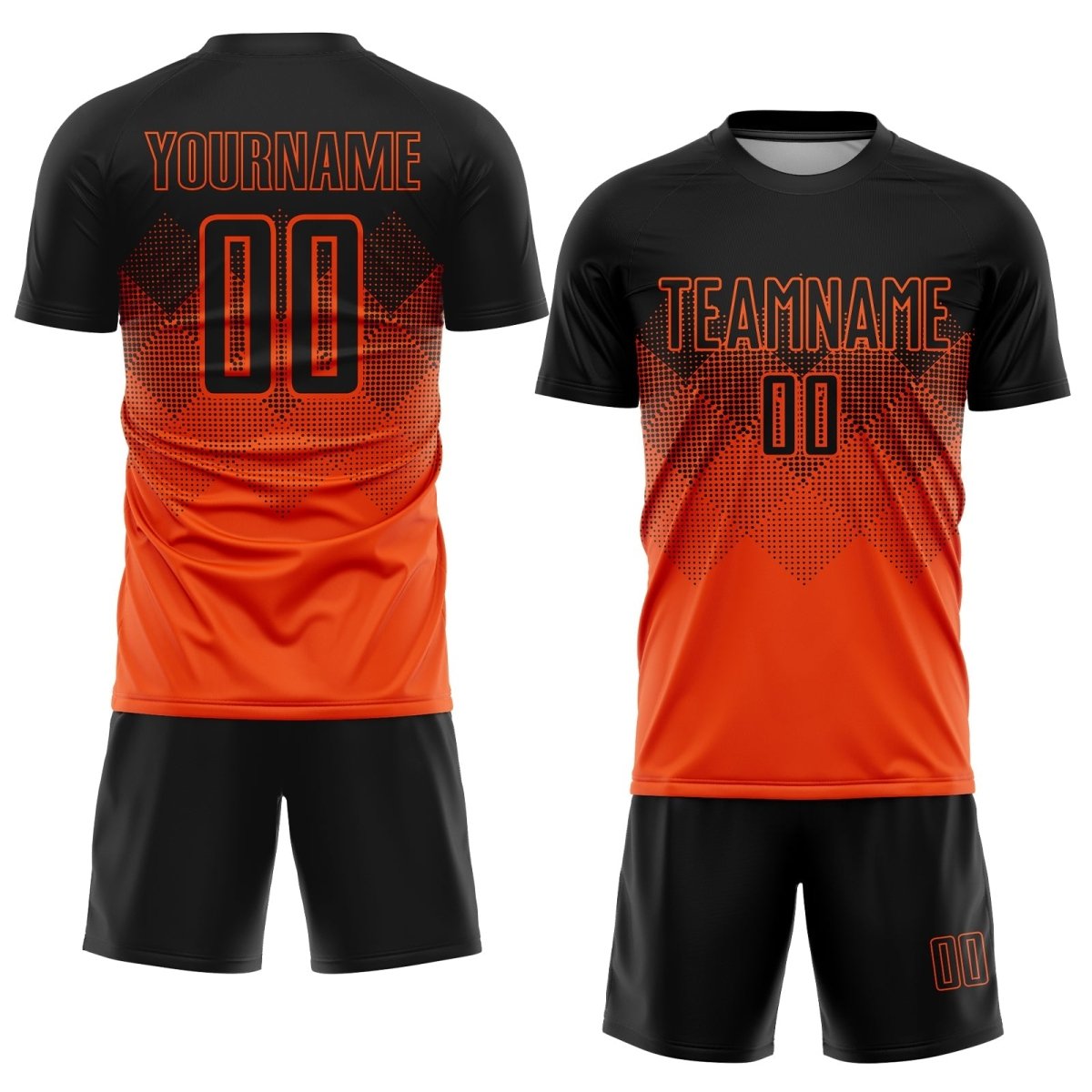 Individuelles Sublimations - Fußballtrikot in Orange und Schwarz H538 - Climcat