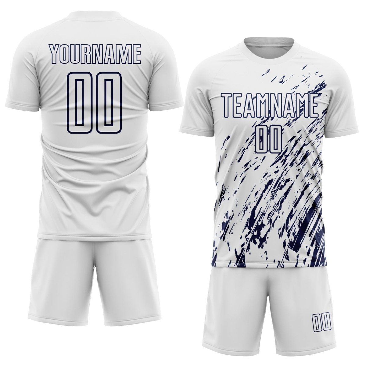 Individuelles Weiß - Blau Sublimations - Fußballtrikot I340 - Climcat