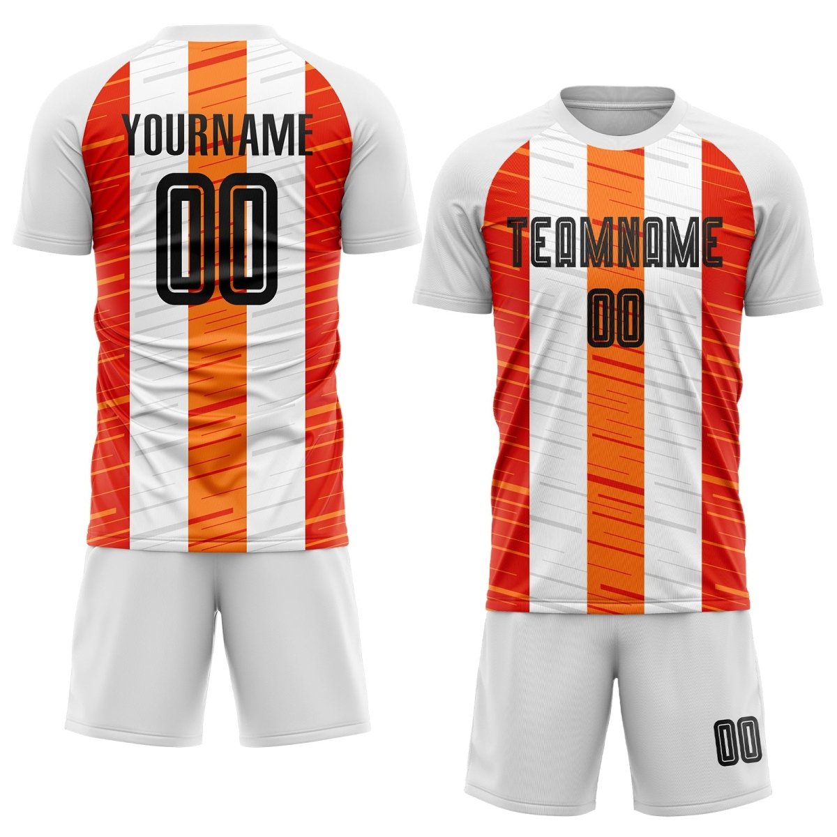 Individuelles weiß - schwarz - oranges Sublimations - Fußballtrikot J201 - Climcat