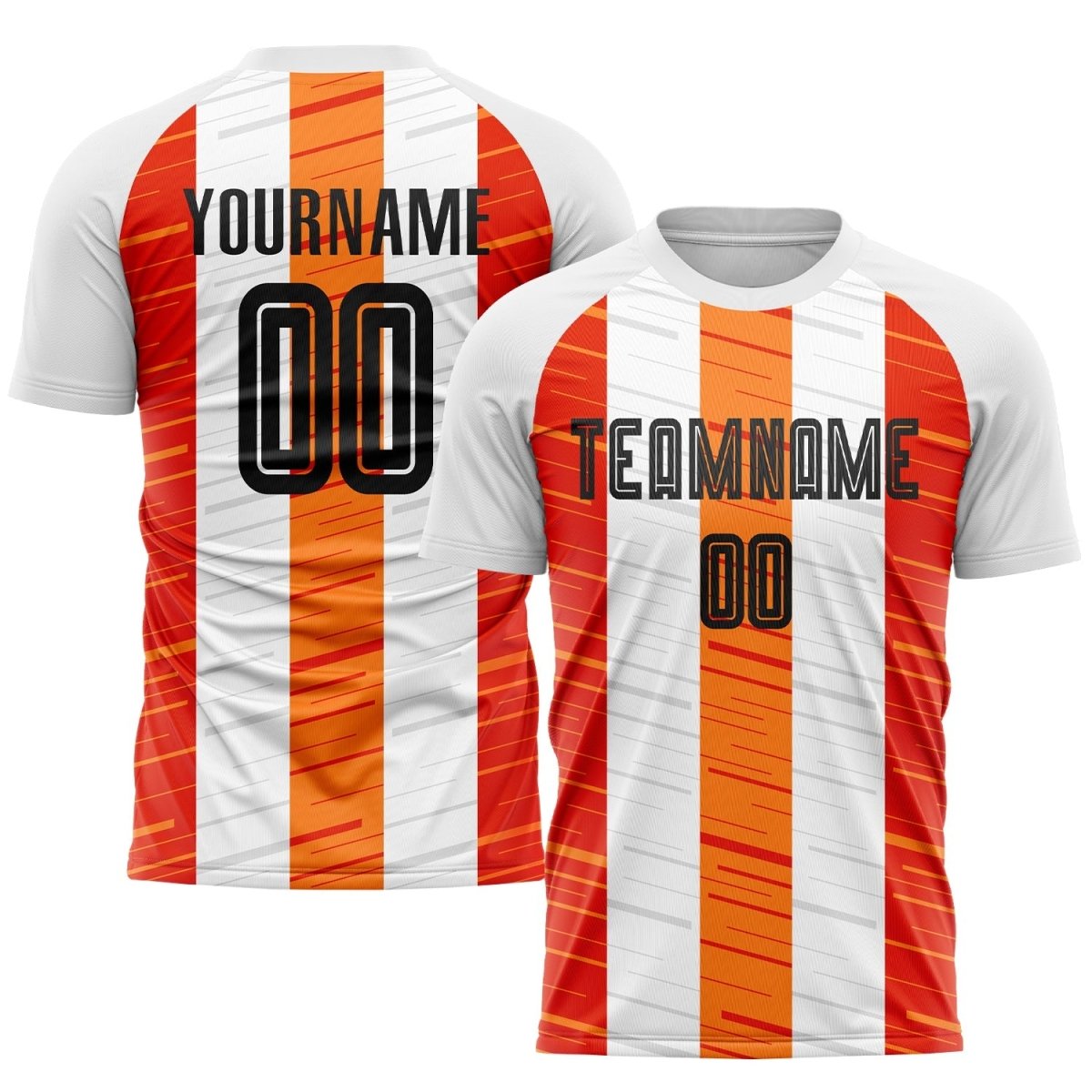 Individuelles weiß - schwarz - oranges Sublimations - Fußballtrikot J201 - Climcat