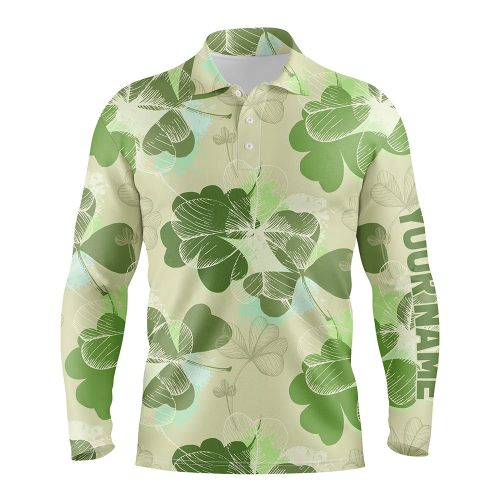 Klassisches 3D Kleeblatt St. Patrick's Day Herren Golf Poloshirts Personalisierte Golf Poloshirts für Männer Golf-Geschenke LDT1264 L1264 - Climcat