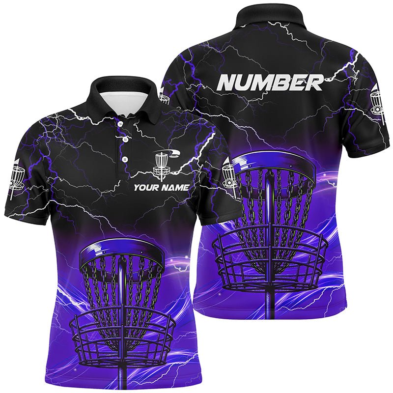 Lila Blitz Disc Golf Korb Herren Polo Shirt Maßgeschneiderte Disc Golf Oberteile für Männer N7415 - Climcat