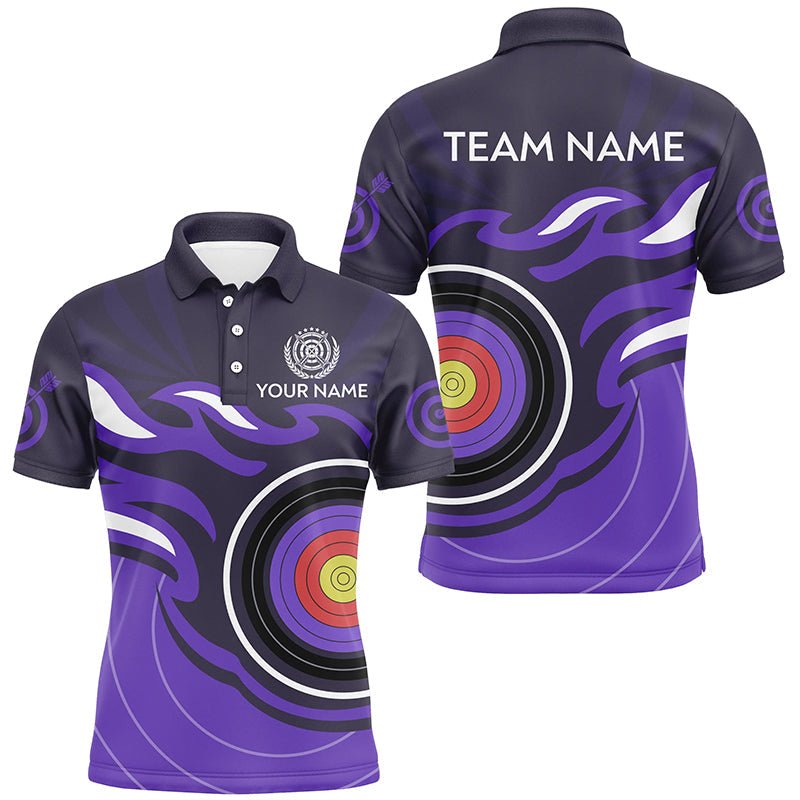 Lila Bogenschieß Poloshirt & 1/4 - Zip Shirt - Personalisiertes Bogenschieß Flammen Design - Herren Damen Team Trikot T3036 - Climcat
