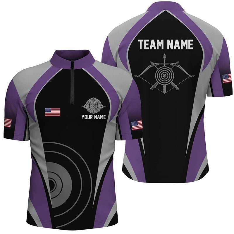 Lila Bogenschieß Team - Poloshirt Personalisiert Unisex T0462 - Climcat