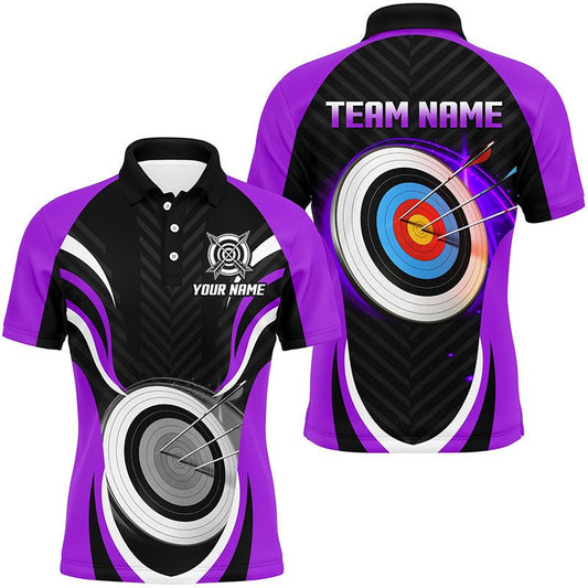 Lila Bogenschießen Poloshirt - Personalisiert für Herren & Damen - 3D - Ziel Motiv T1019 - Climcat