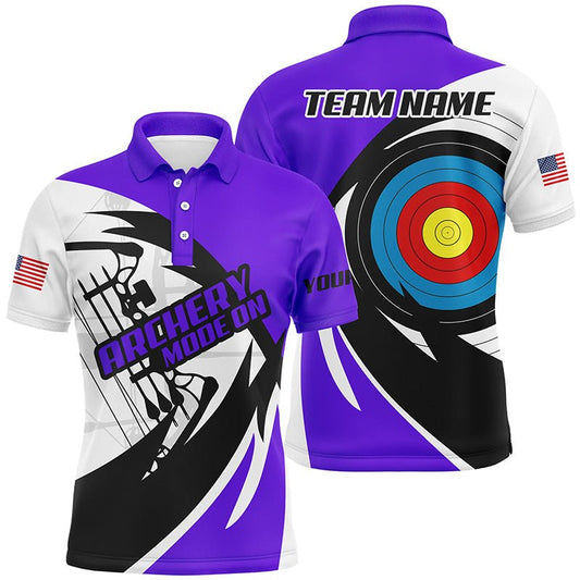 Lila Bogenschießen Poloshirt & Reißverschluss - Shirt - Personalisiert - Unisex T1952 - Climcat