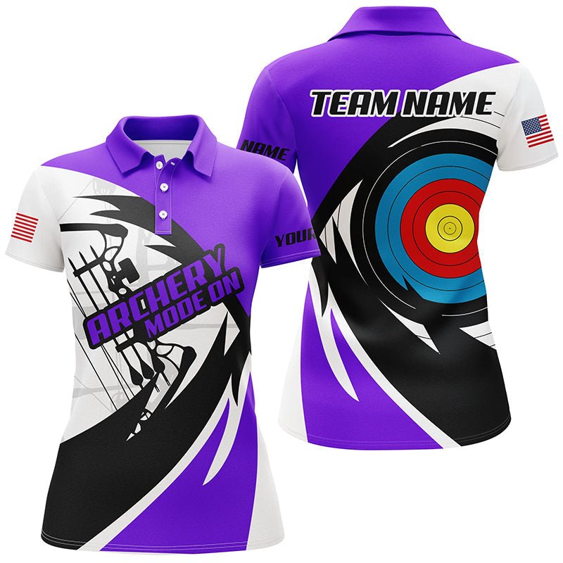 Lila Bogenschießen Poloshirt & Reißverschluss - Shirt - Personalisiert - Unisex T1952 - Climcat