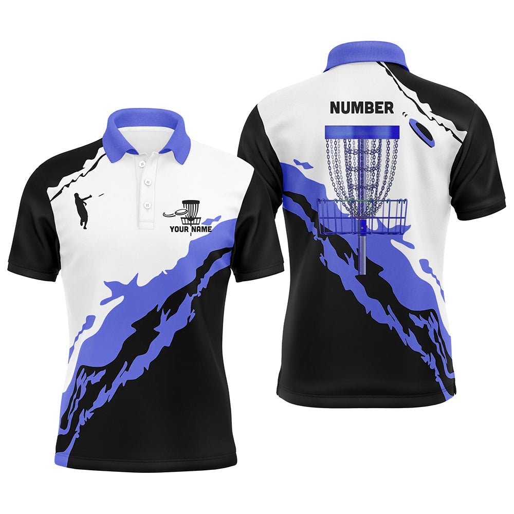 Lila Schwarze Herren Disc Golf Polo Shirts | Maßgeschneiderte Disc Golf Shirts für Herren | Disc Golf Geschenke L1247 - Climcat