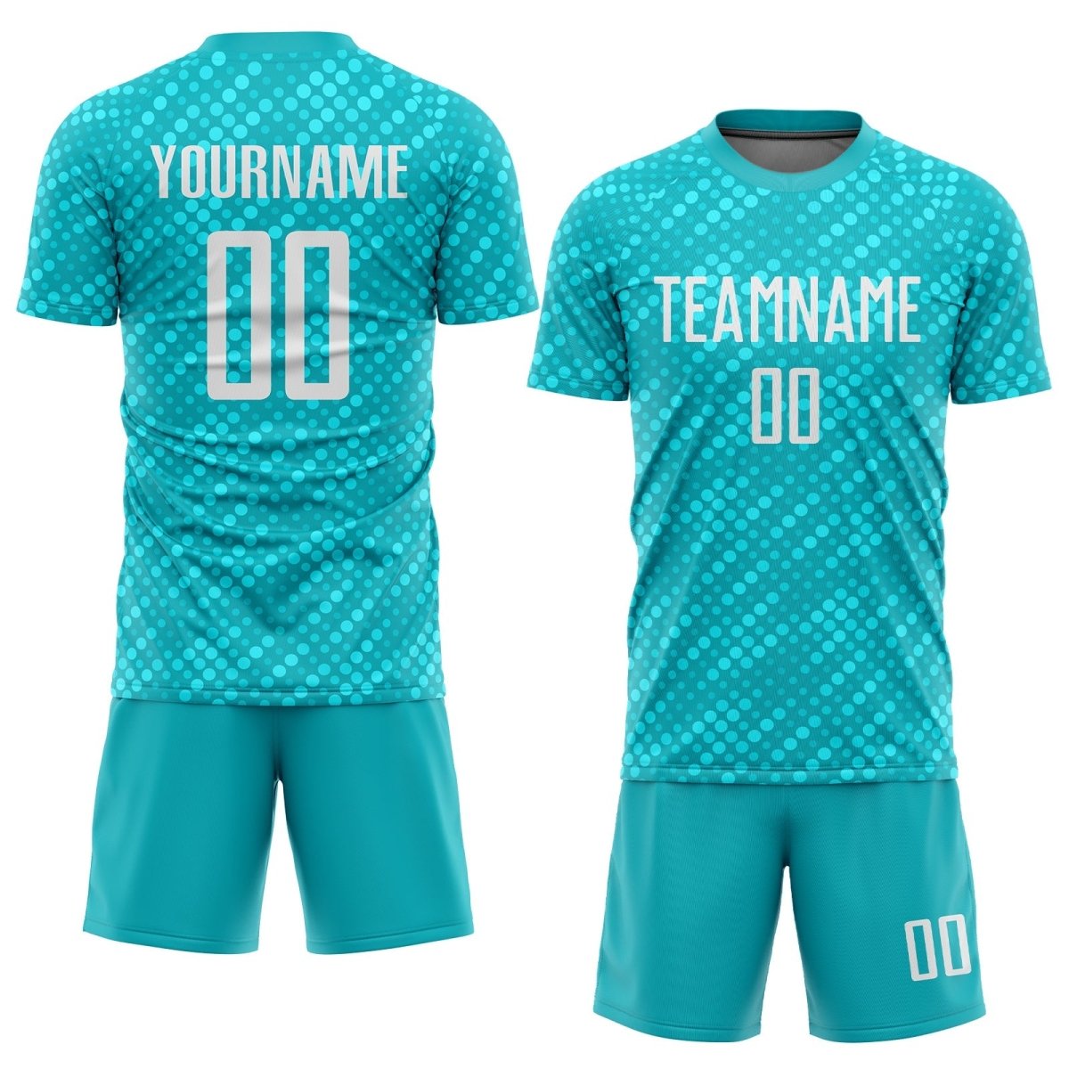 Maßgeschneiderte Aqua Weiße Sublimations - Fußballtrikot B240 - Climcat