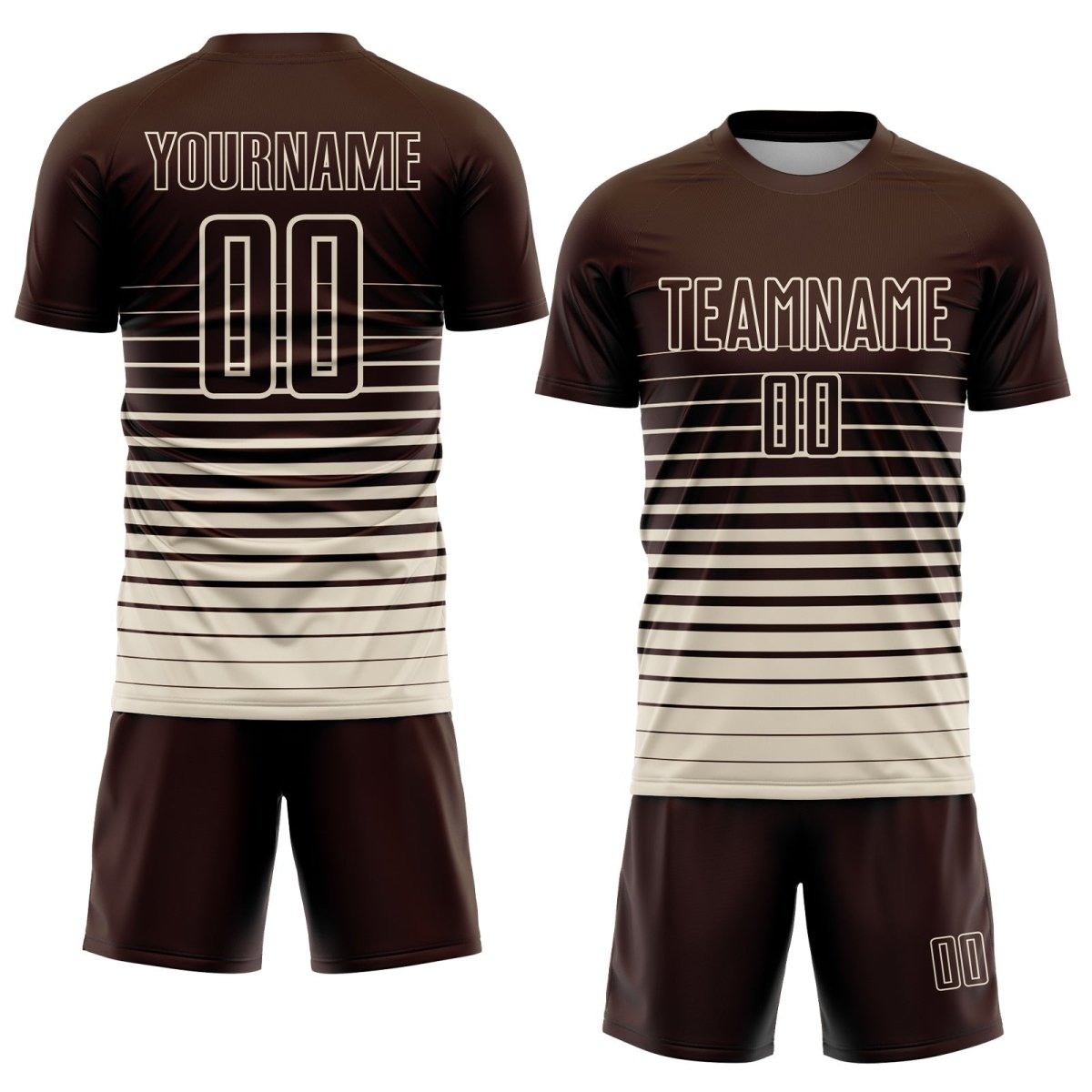 Maßgeschneiderte braune Creme - Pinstripe - Fade - Fashion - Sublimationsfußballtrikot N536 - Climcat