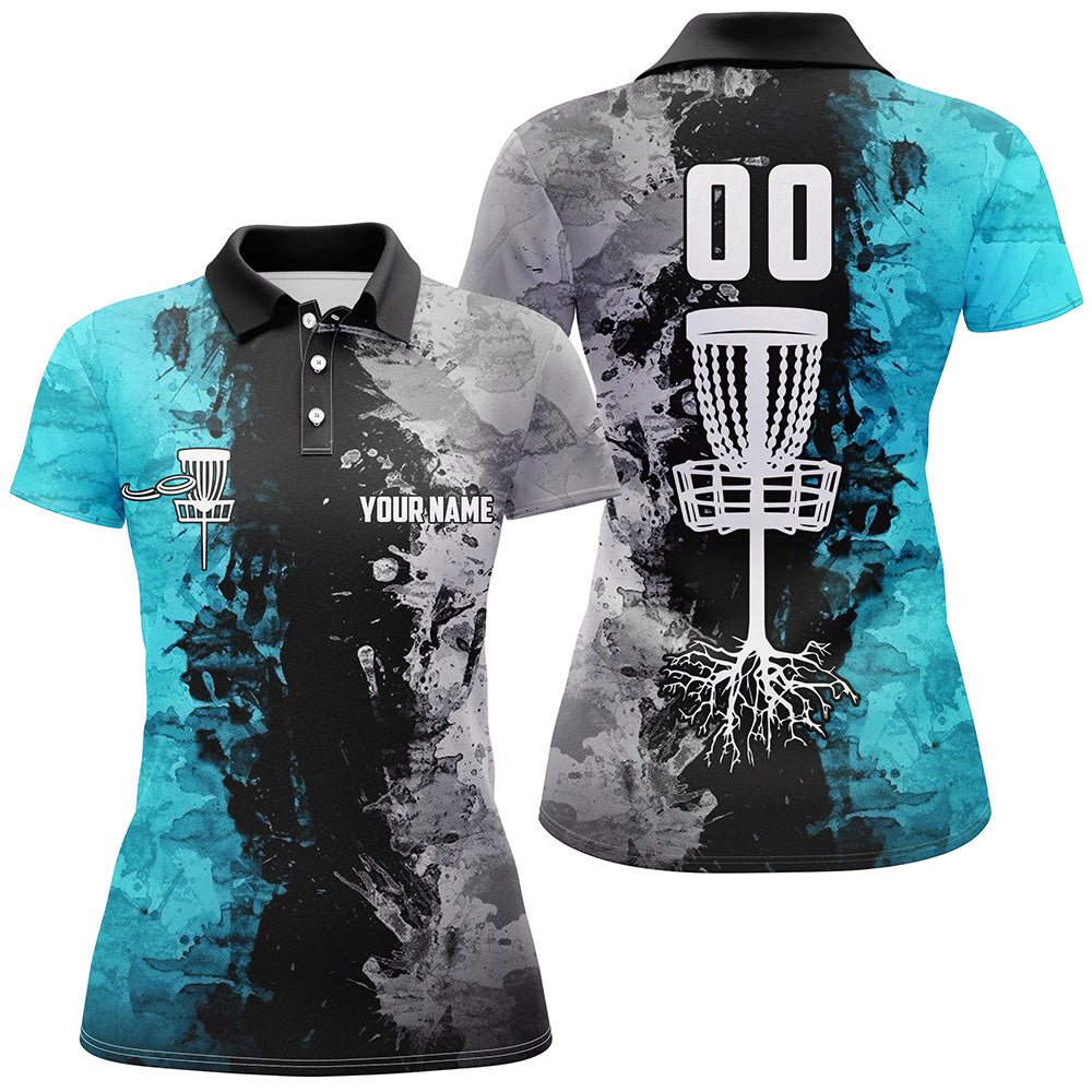 Maßgeschneiderte Disc Golf Korb Damen Polo-Shirts, Damen Disc Golf Shirts | Türkis N7413 - Climcat