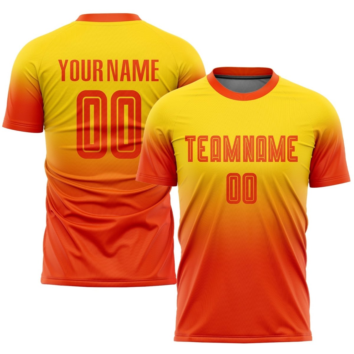 Maßgeschneiderte Gold - Orange Sublimations - Fade Fashion Fußballtrikot Z908 - Climcat