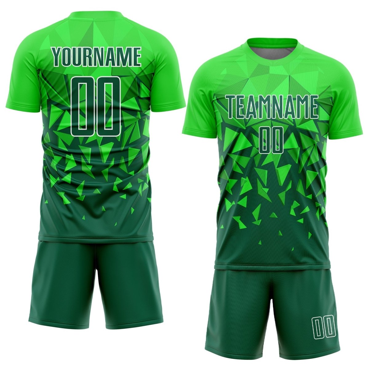 Maßgeschneiderte grüne Rasen grün - weiße Sublimations - Fußballtrikot B275 - Climcat